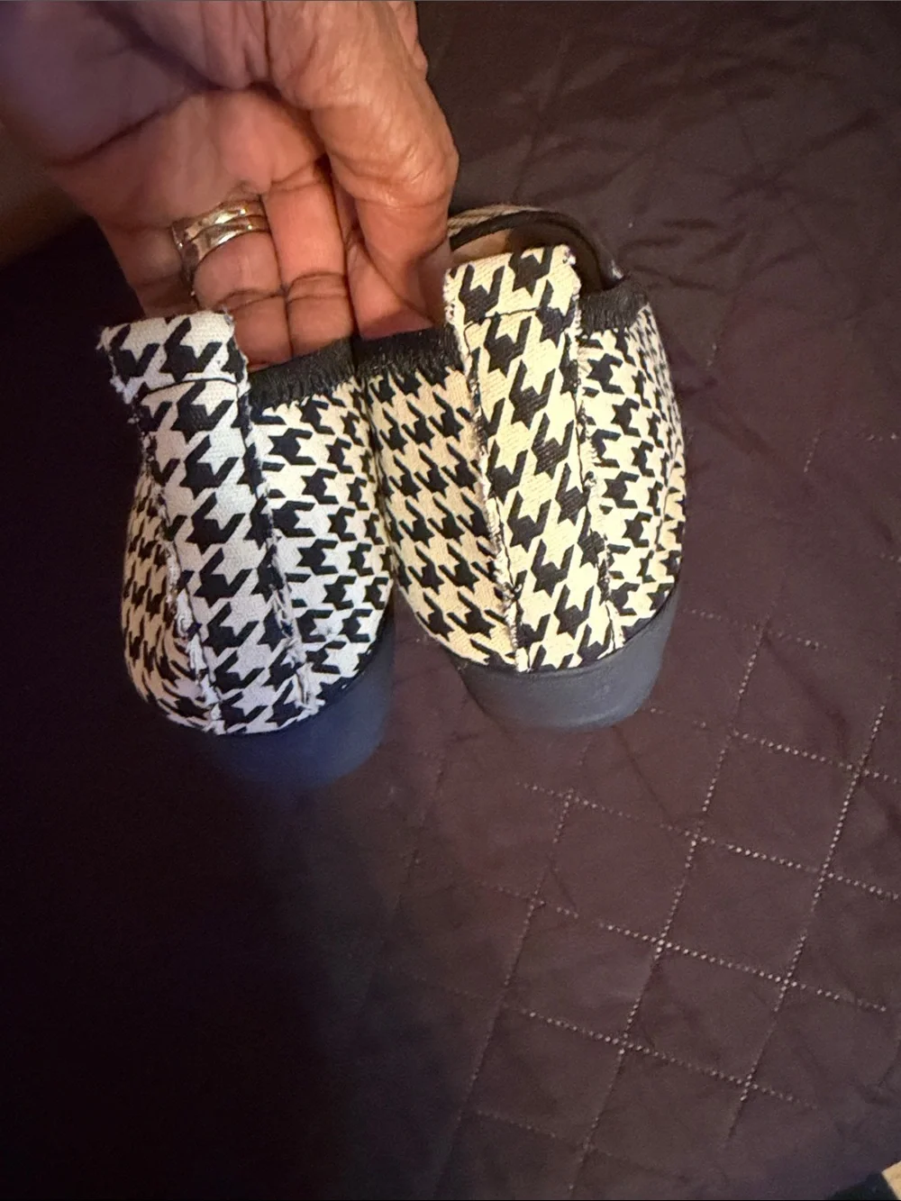 Black and Cream Chevron  Wedge